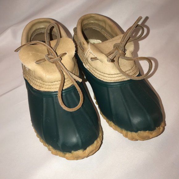 Eddie Bauer Low Duck Rubber Rain Boots Toddler Size 13 Waterproof Lace Slip On - Picture 1 of 8